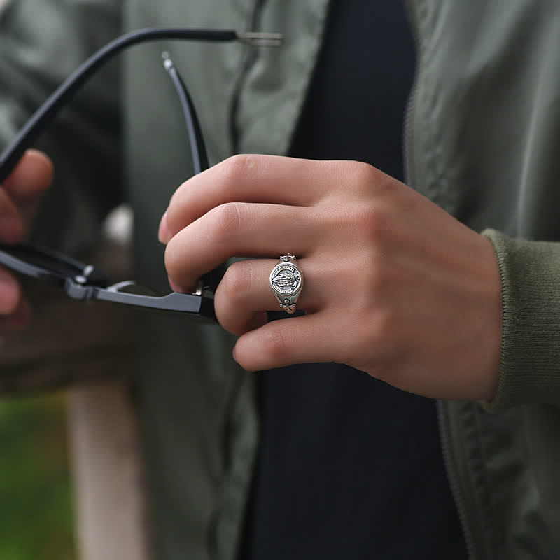 S925 Silver Cross Prayer Ring