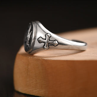 S925 Silver Cross Prayer Ring