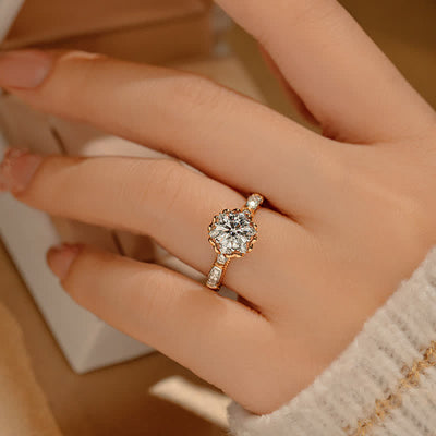 One Carat Moissanite Rose Open Ring