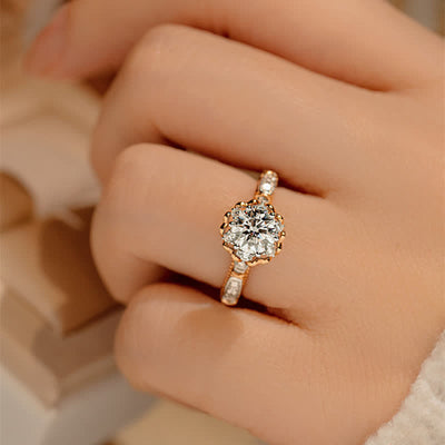 FREE Today: One Carat Moissanite Rose Open Ring