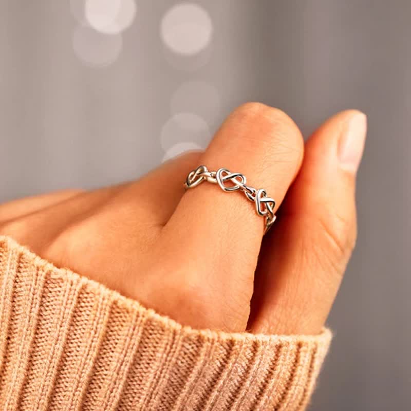 Always Connected Infinity Heart Knot Ring