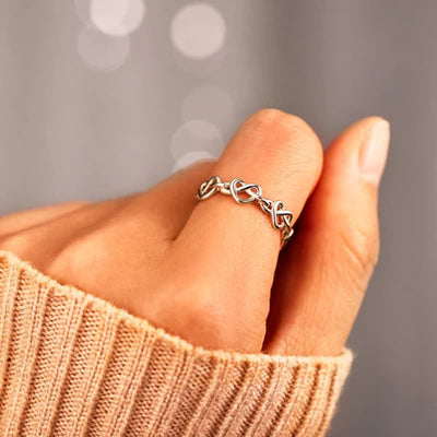 Always Connected Infinity Heart Knot Ring