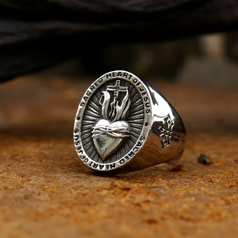 FREE Today: Scared Heart of Jesus Stainless Steel Ring