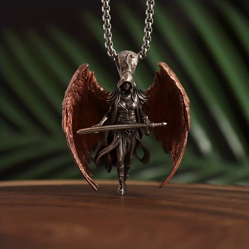 FREE Today: "Knight Angel" - Retro Sword & Wings Necklace