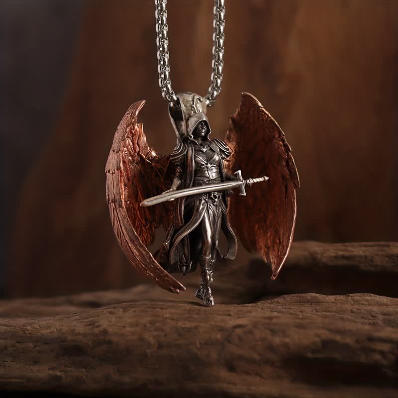 FREE Today: "Knight Angel" - Retro Sword & Wings Necklace