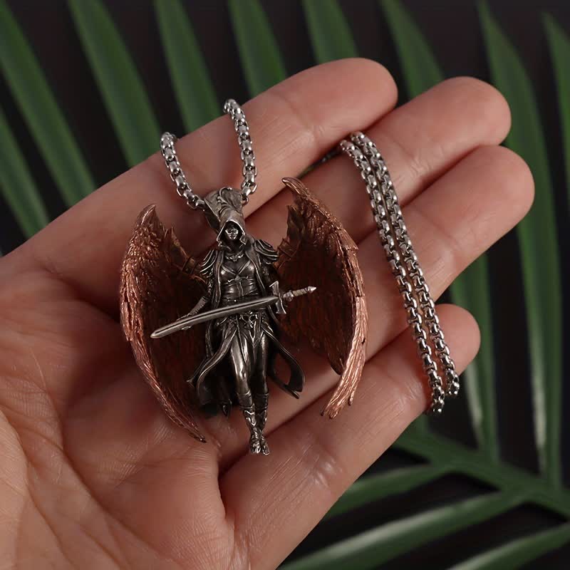 FREE Today: "Knight Angel" - Retro Sword & Wings Necklace