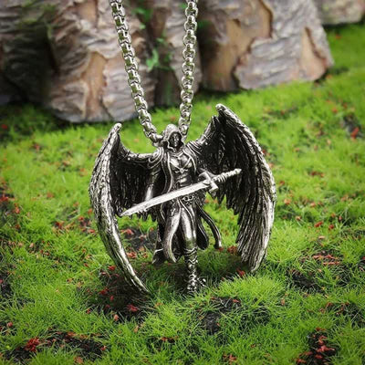 FREE Today: "Knight Angel" - Retro Sword & Wings Necklace