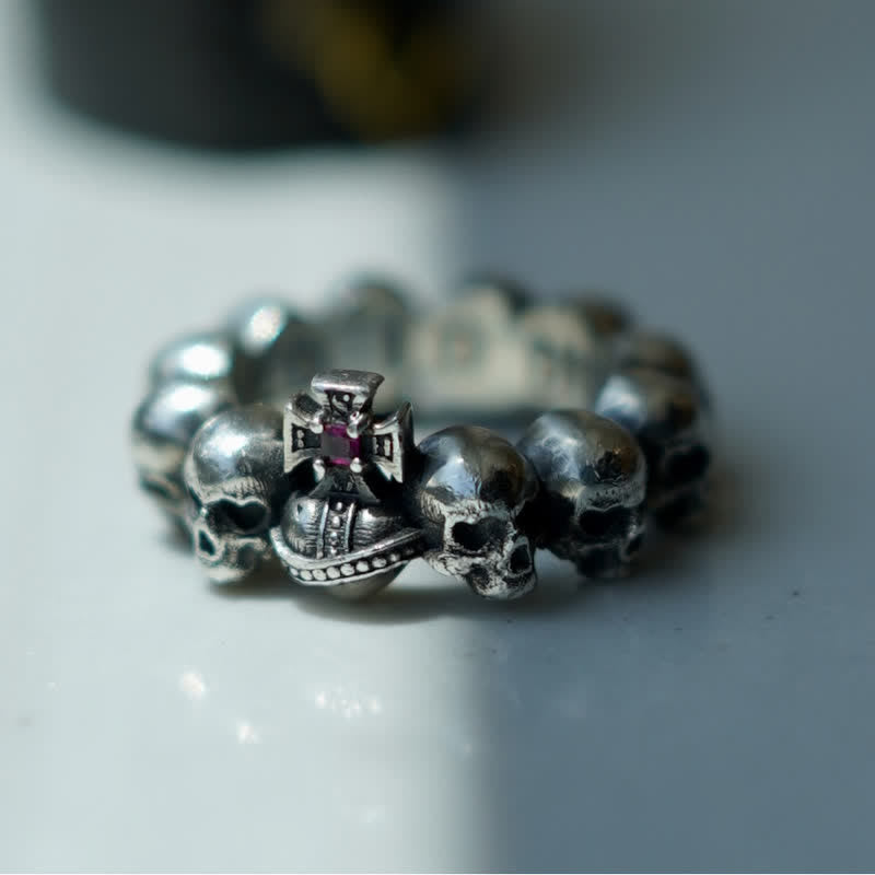 FREE Today: Retro Cross & Skull Ring