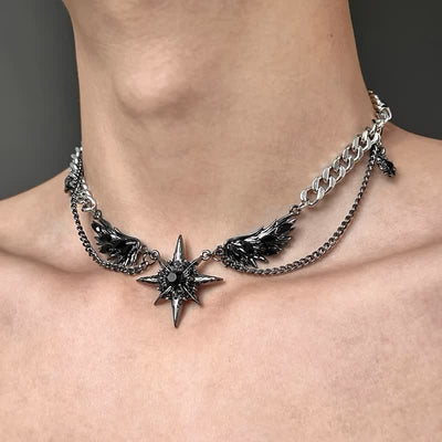 FREE Today: Punk Black Wing Star Necklace