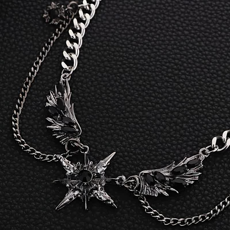 FREE Today: Punk Black Wing Star Necklace