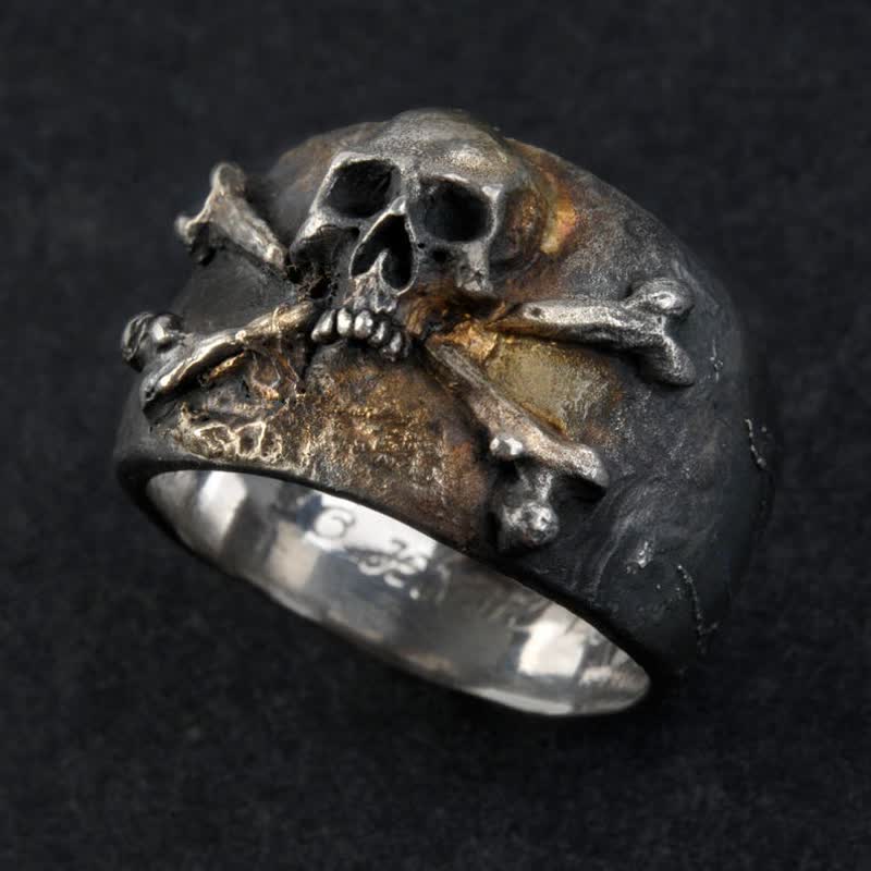 Retro Skull and Crossbones Ring