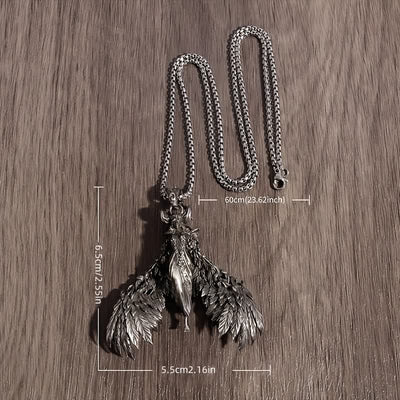 FREE Today: Unique Punk Horn Goddess Wing Pendant Necklace