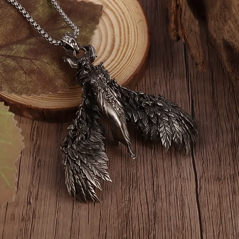 FREE Today: Unique Punk Horn Goddess Wing Pendant Necklace