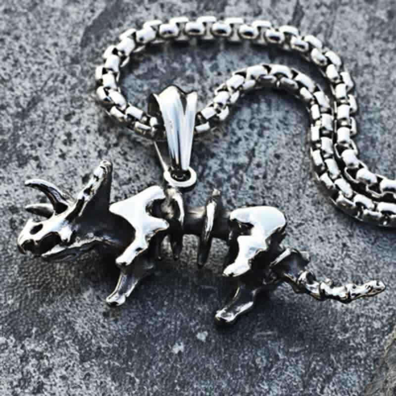 FREE Today: Retro Triceratops Skeleton Dinosaur Necklace