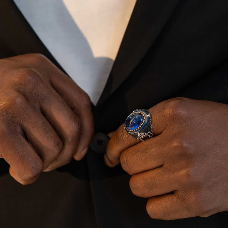 Blue Sapphire Silver Ring