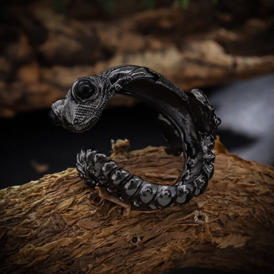 FREE Today: Lizard with Black Onyx Eye Gemstone Ring