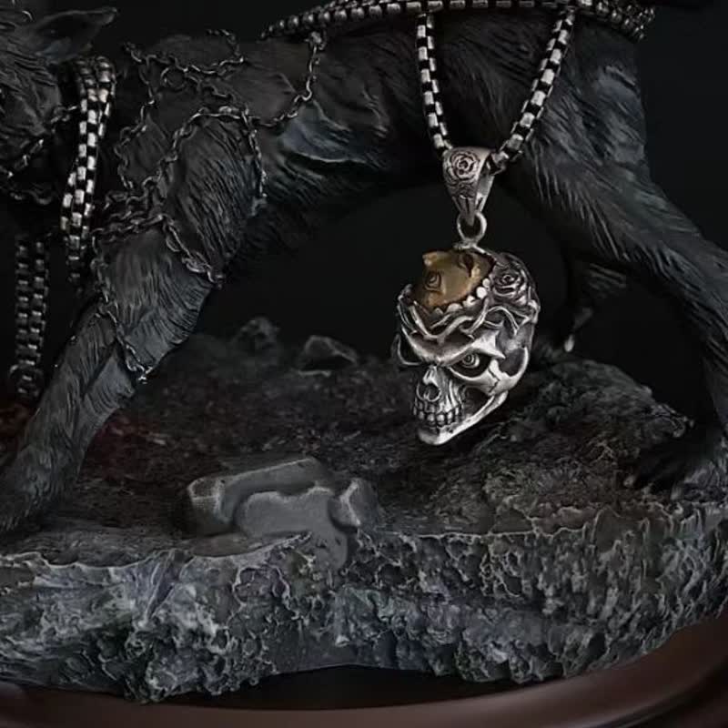 FREE Today: Retro Fashion Skull Knight Necklace