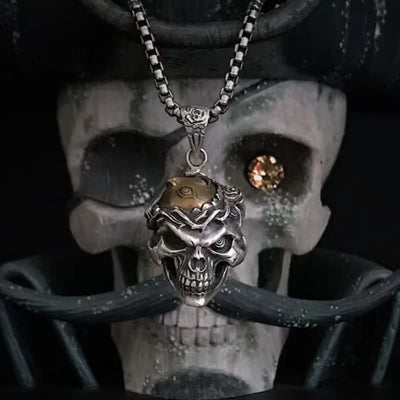 Retro Fashion Skull Knight Necklace