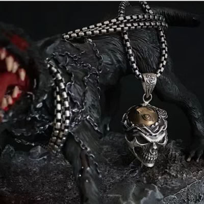 FREE Today: Retro Fashion Skull Knight Necklace