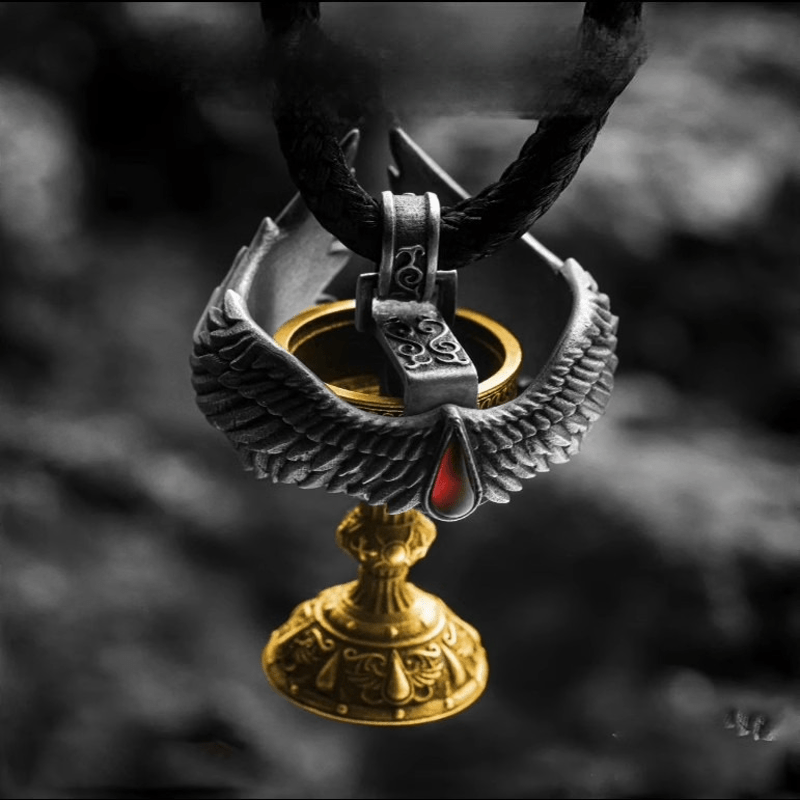 Blood Angel Wings Holy Grail Removable Ring Necklace