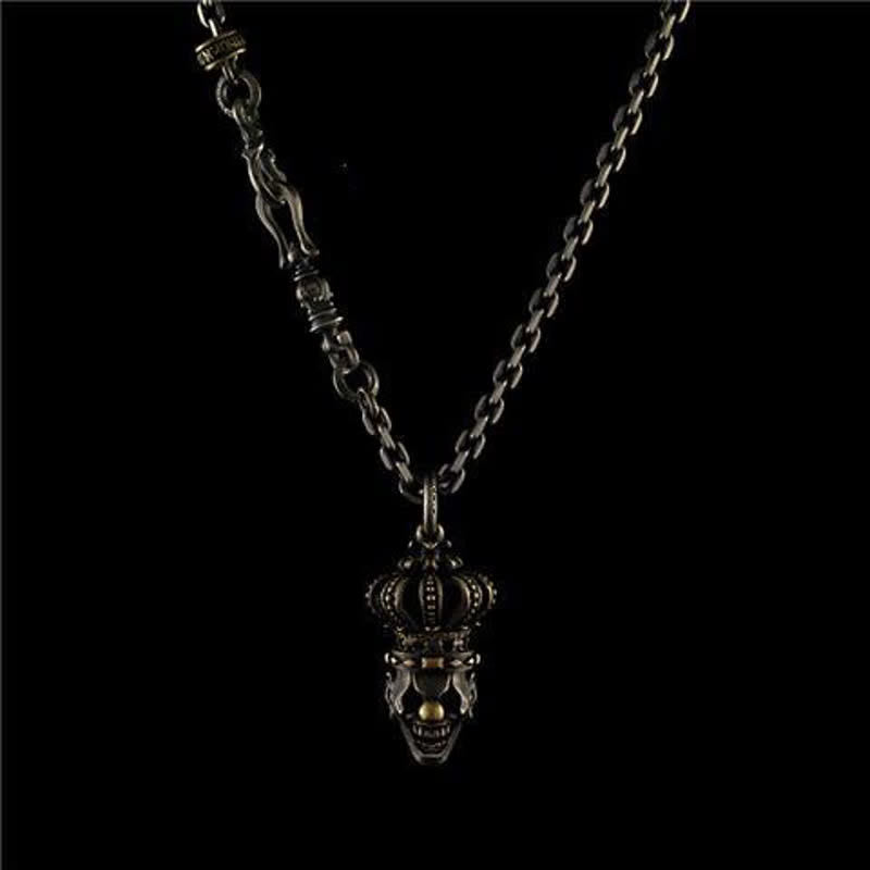 Vintage Crown Skull Clown Necklace