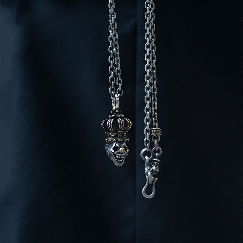 FREE Today: Vintage Crown Skull Clown Necklace