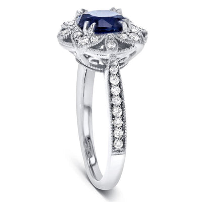 FREE Today: Round-cut Sapphire Antique Floral Ring