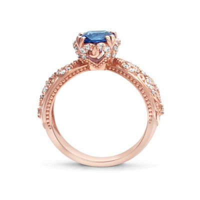 Luxury Round Sapphire Hollow Ring