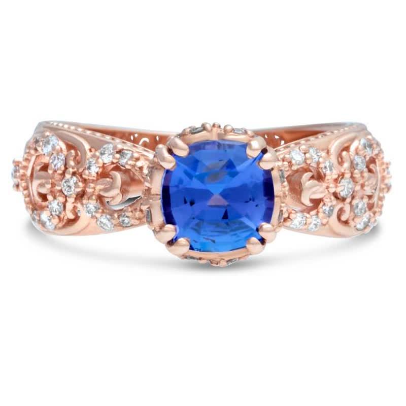 FREE Today: Luxury Round Sapphire Hollow Ring