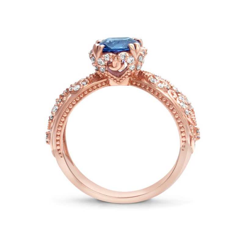 FREE Today: Luxury Round Sapphire Hollow Ring