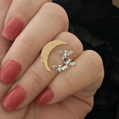 FREE Today: Creative Moon Bat Open Ring