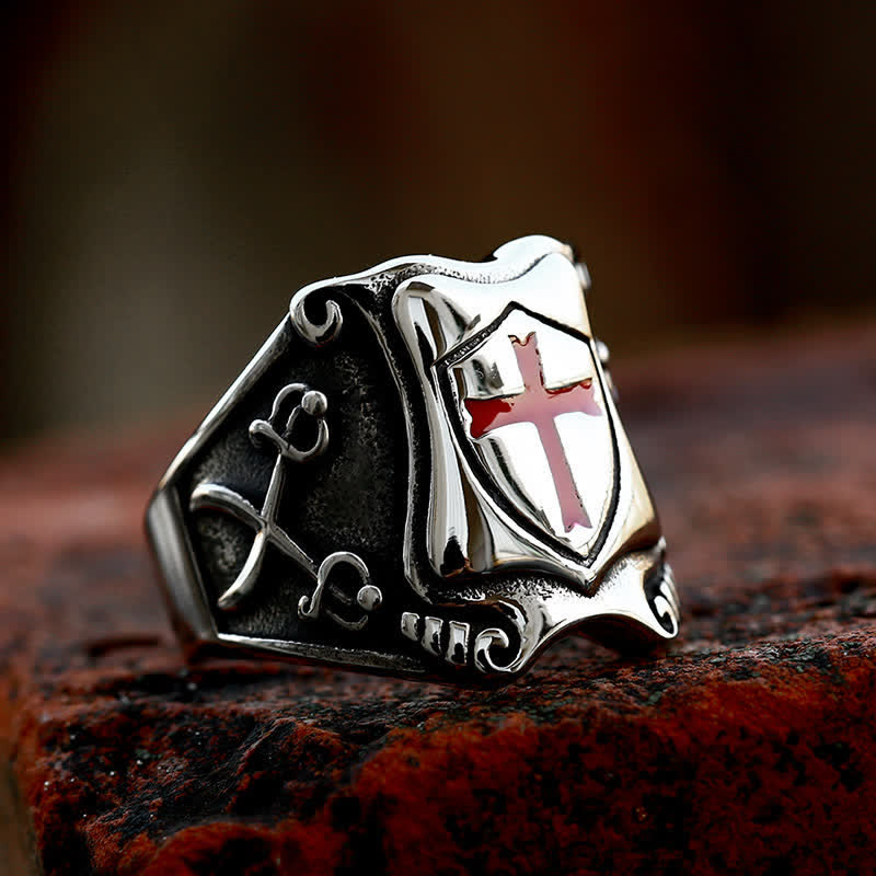 FREE Today: Vintage Red Gum Cross Guardian Ring