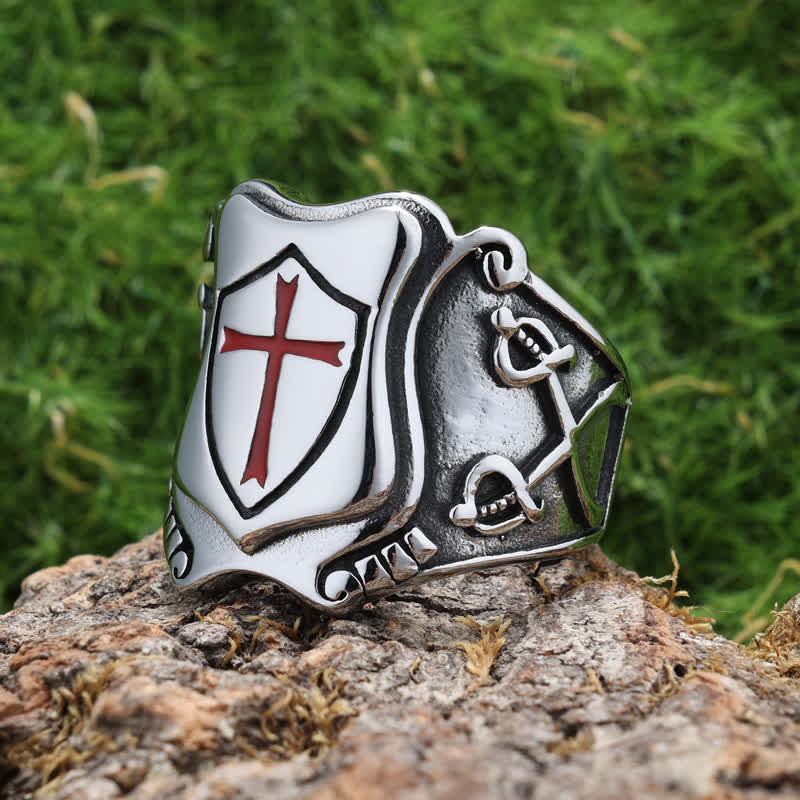 FREE Today: Vintage Red Gum Cross Guardian Ring