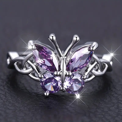 FREE Today: Designer Butterfly Amethyst Zircon Ring