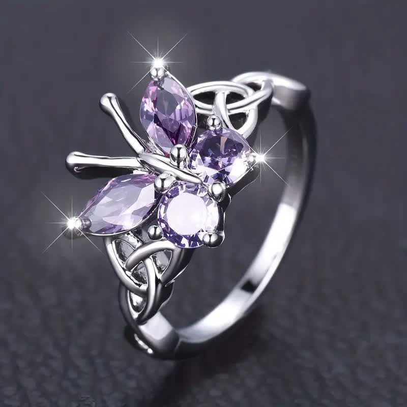 FREE Today: Designer Butterfly Amethyst Zircon Ring