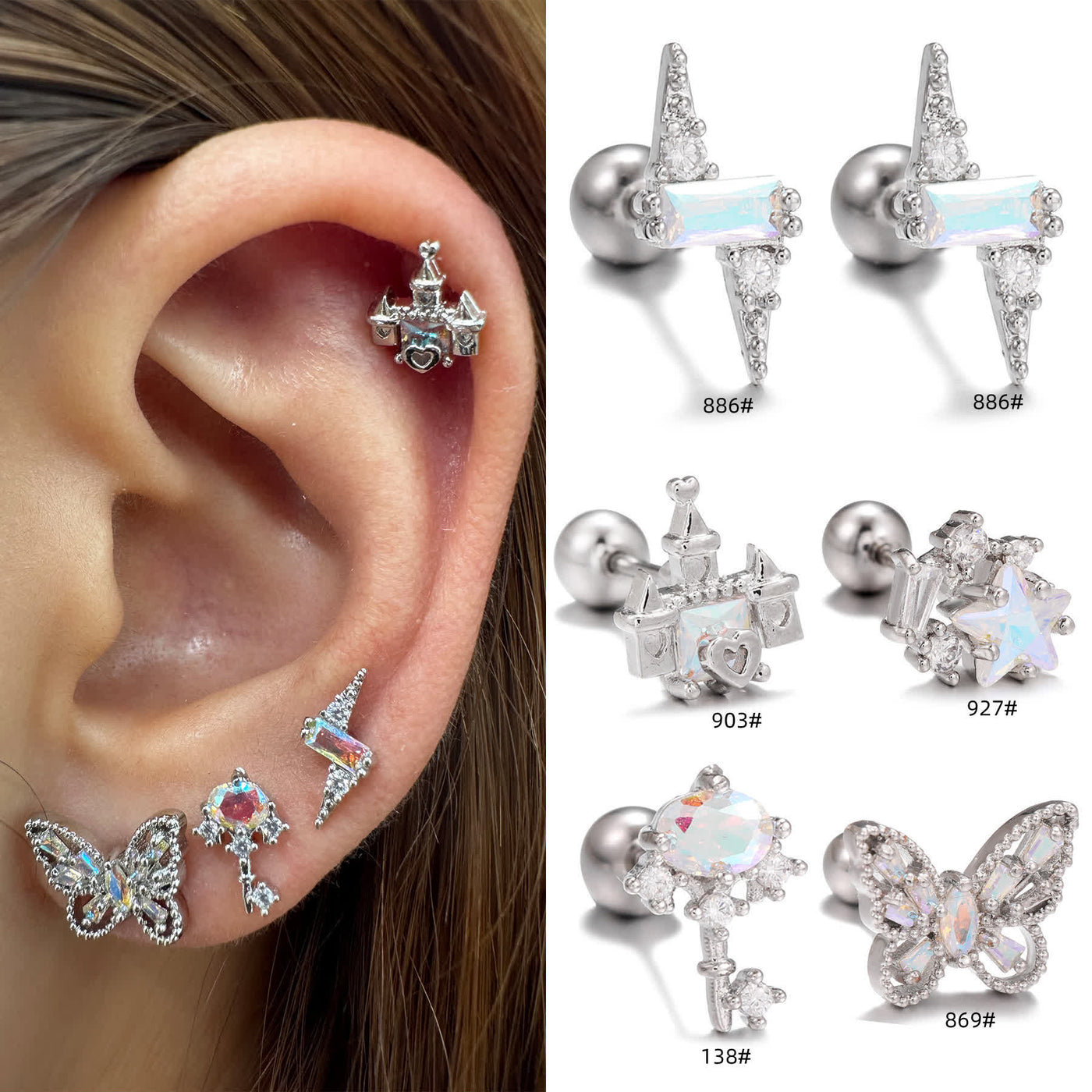 Animal Butterfly Stainless Steel Earrings