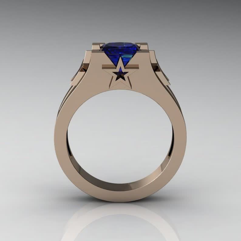 Luxury Sapphire Copper Ring