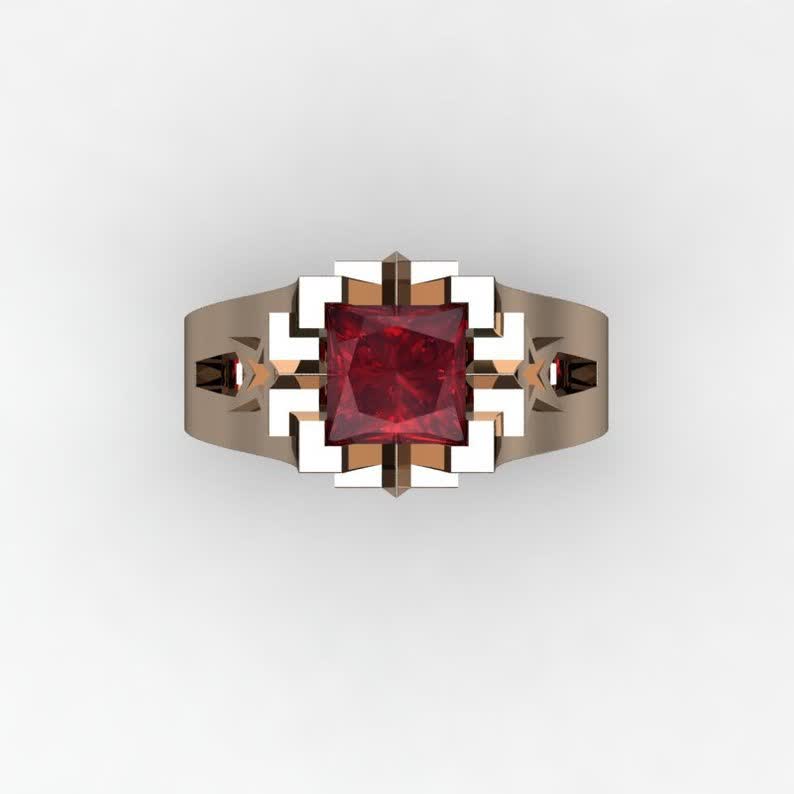 Luxury Sapphire Copper Ring