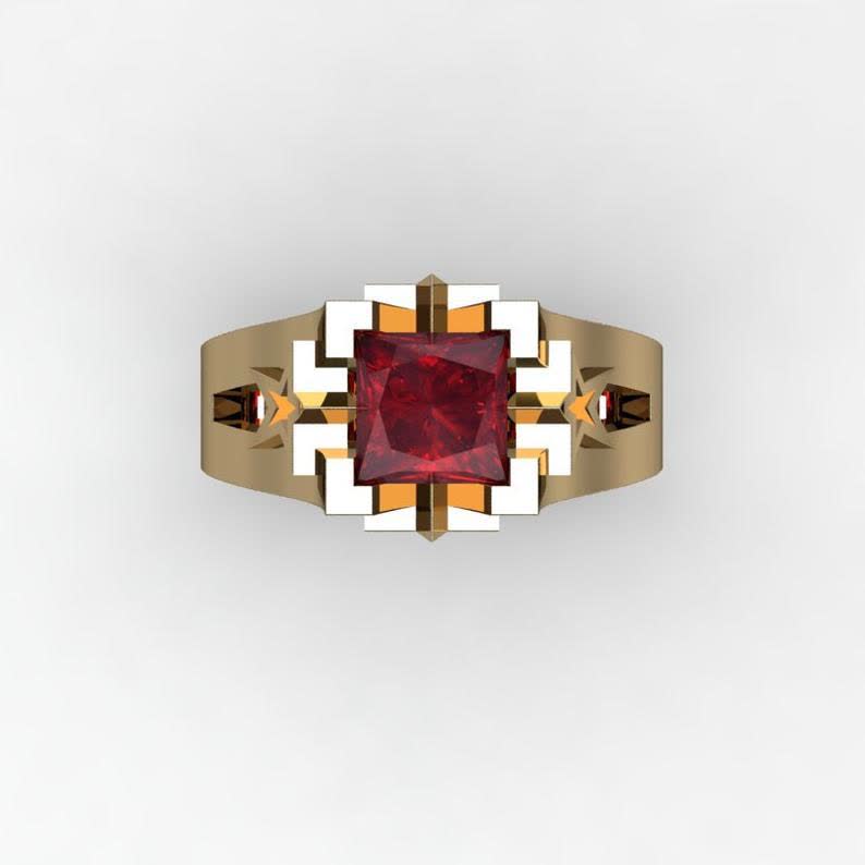 Luxury Sapphire Copper Ring