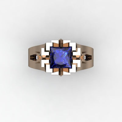 Luxury Sapphire Copper Ring