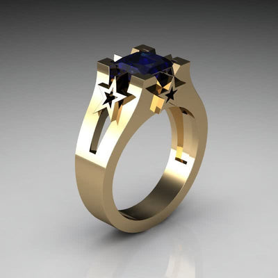 Luxury Sapphire Copper Ring