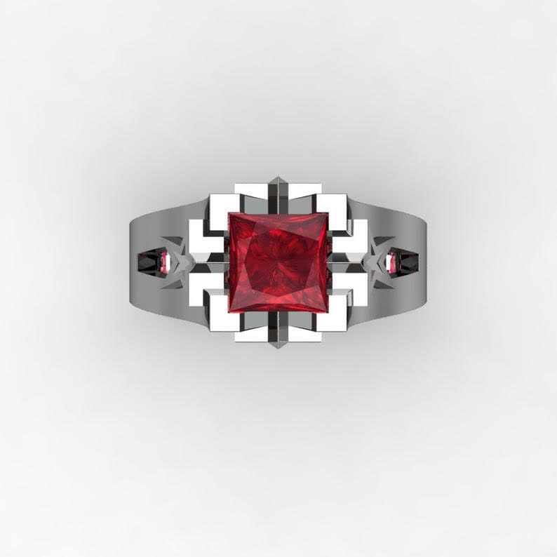 Luxury Sapphire Copper Ring