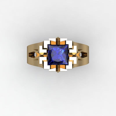 Luxury Sapphire Copper Ring