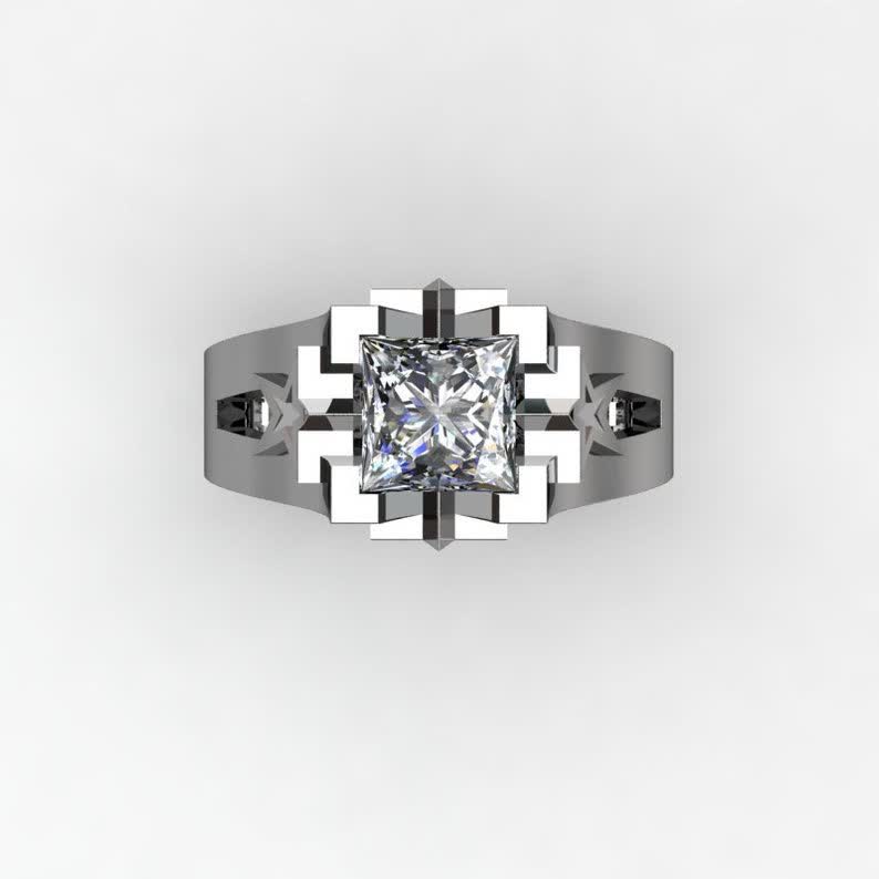 Luxury Sapphire Copper Ring