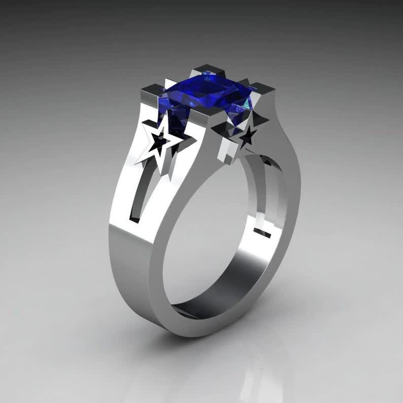Luxury Sapphire Copper Ring