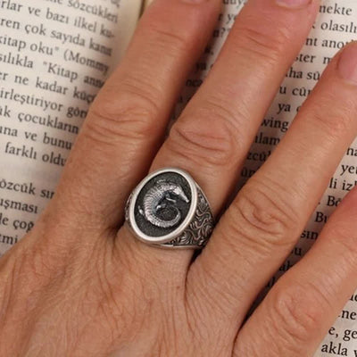 Antique Silver Vintage Crocodile Ring