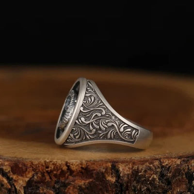 Antique Silver Vintage Crocodile Ring