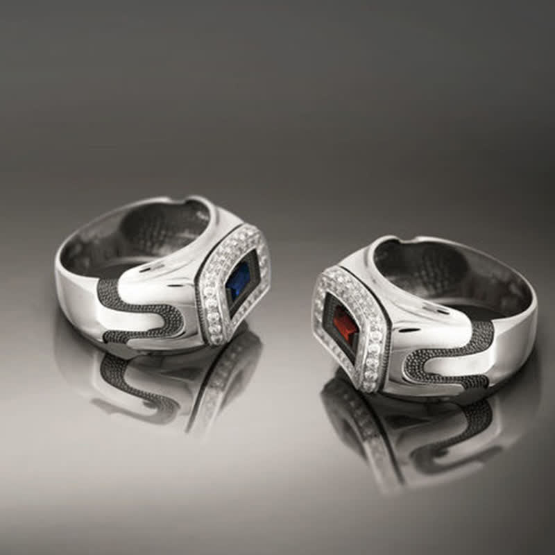 FREE Today: Vintage Red and Blue Zircon Couple Ring