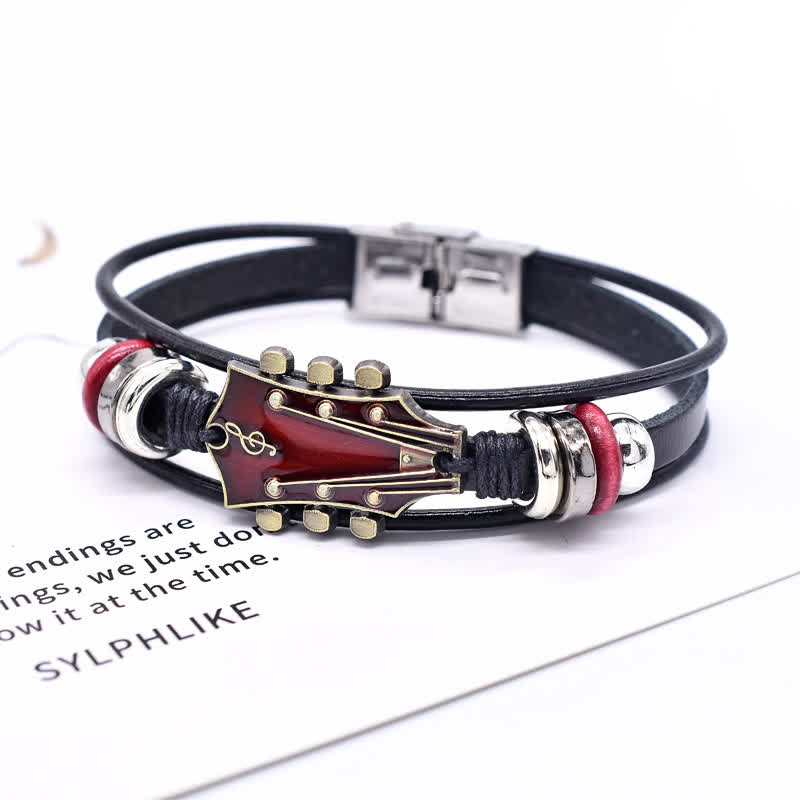 Guitar Leather Bracelet
