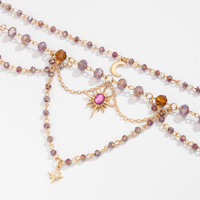 Moon Tassel Pendant Necklace